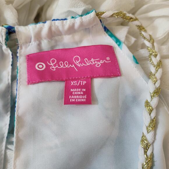 Lilly Pulitzer for Target Halter Top Womens XS Blue Green Sea Urchin For You - Picture 11 of 16